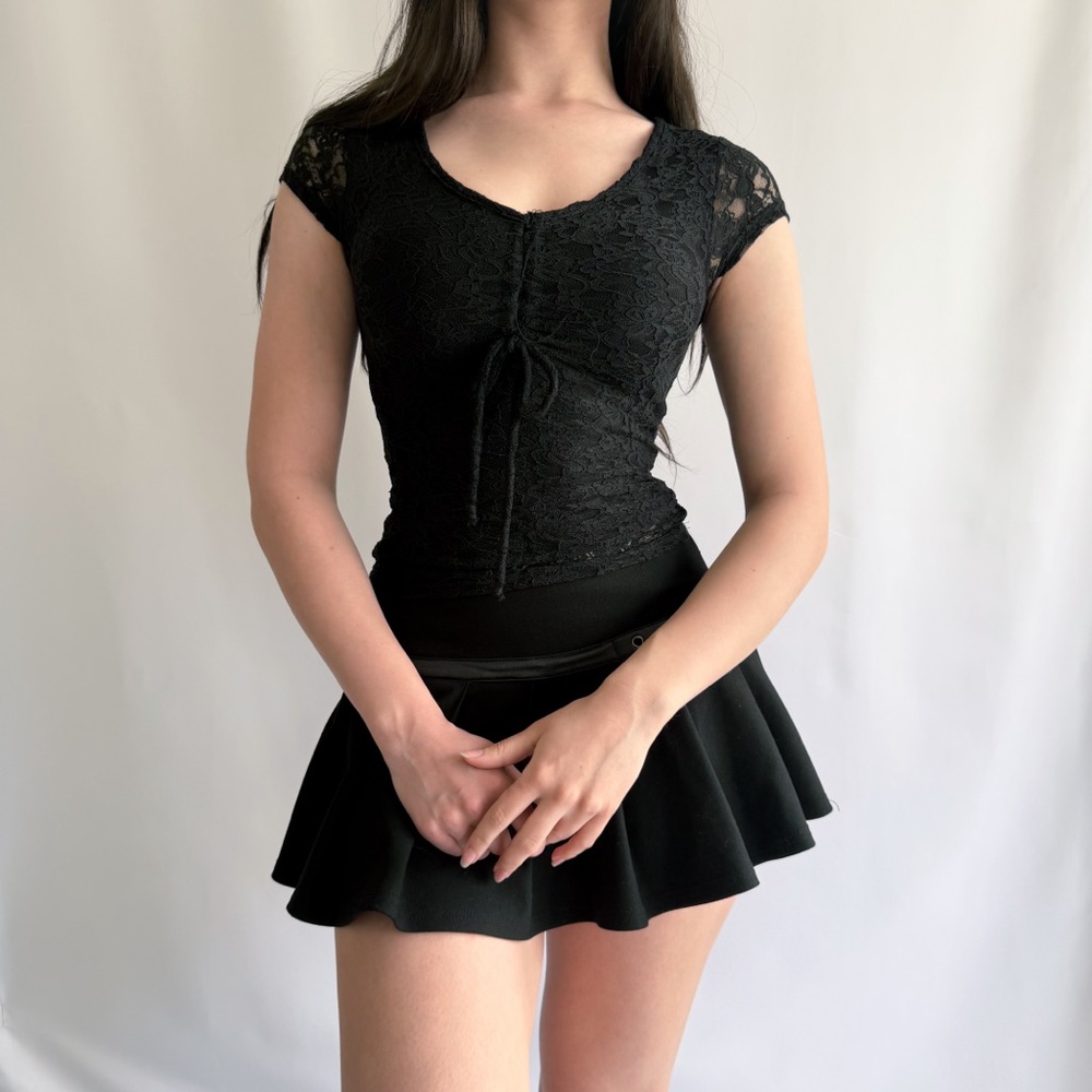 romantic goth lace layered top